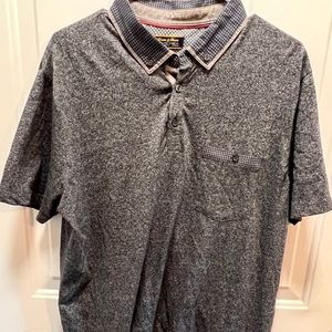 Gray Polo-Denim & Flowers-Large